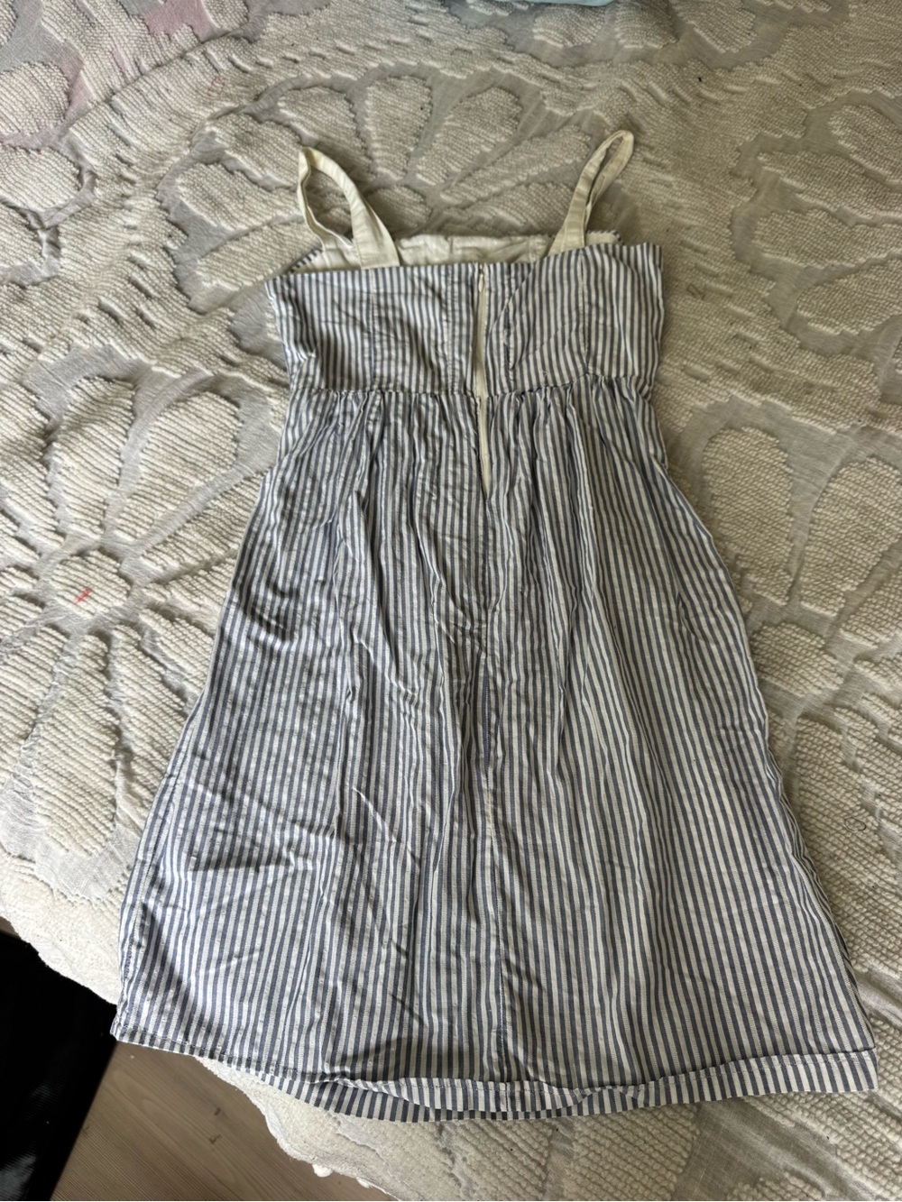 Blue and White Striped Cotton Sundress - Picture 3 of 4